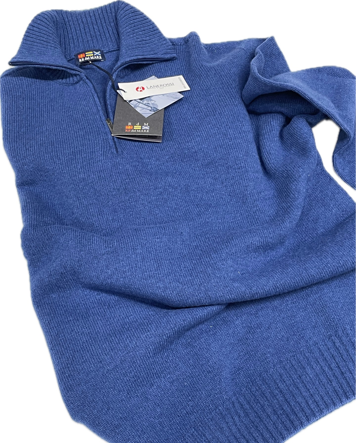 Maglione Pura Lana 100% mezza zip uomo Re del mare made in Italy