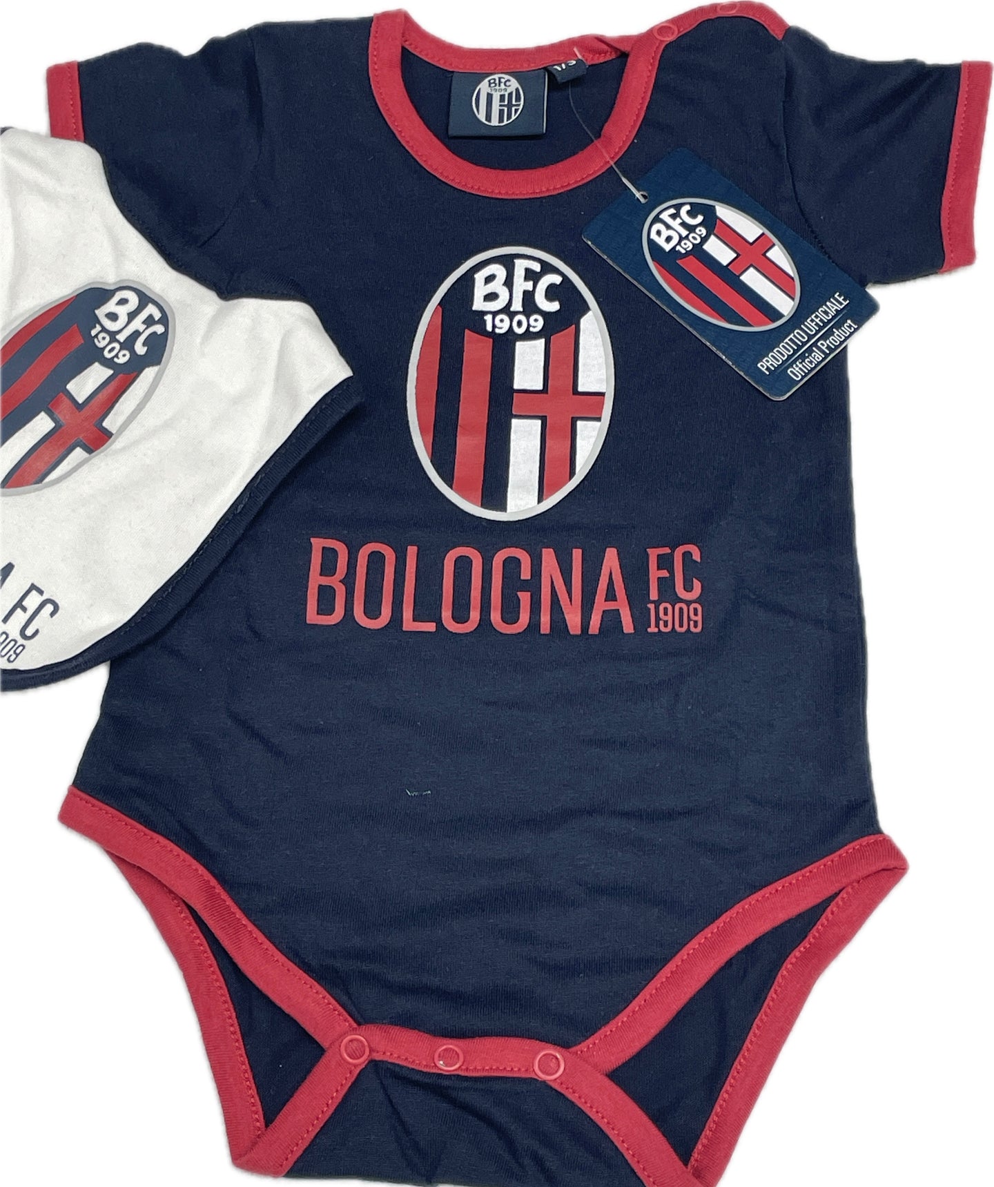 Body neonato Bologna FBC 1909 + bavaglino cotone 100%