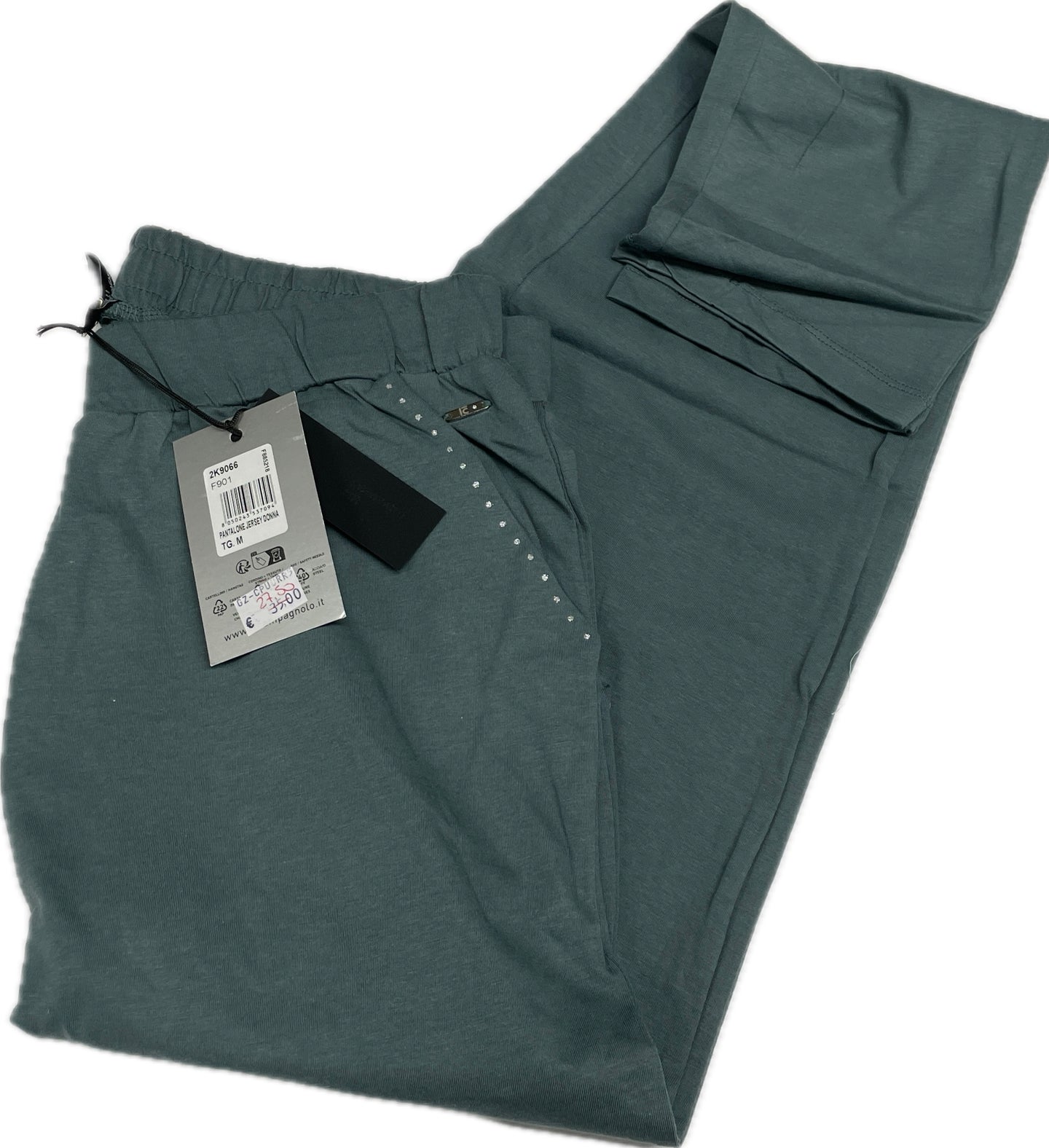 Pantalone donna da ginnastica cotone 100% cotone F.LLI Campagnolo verde