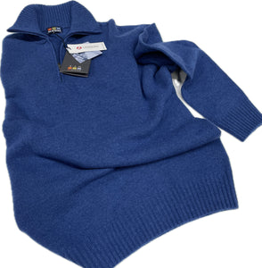 Maglione Pura Lana 100% mezza zip uomo Re del mare made in Italy