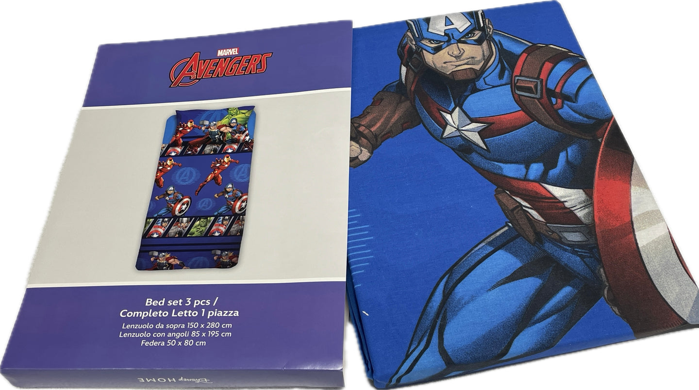 Lenzuola completo Avengers cotone 100%