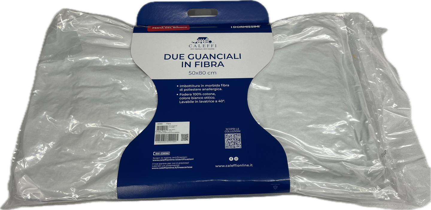 Guanciale in puro cotone 100% Caleffi 50x80 cm veduta a 2x