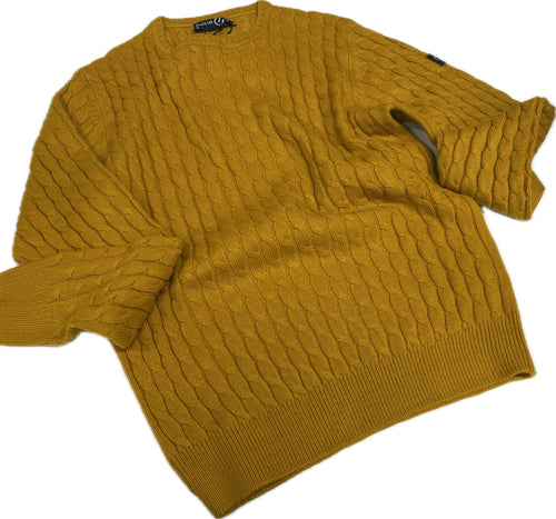 Maglione uomo lavorazione maglia senape