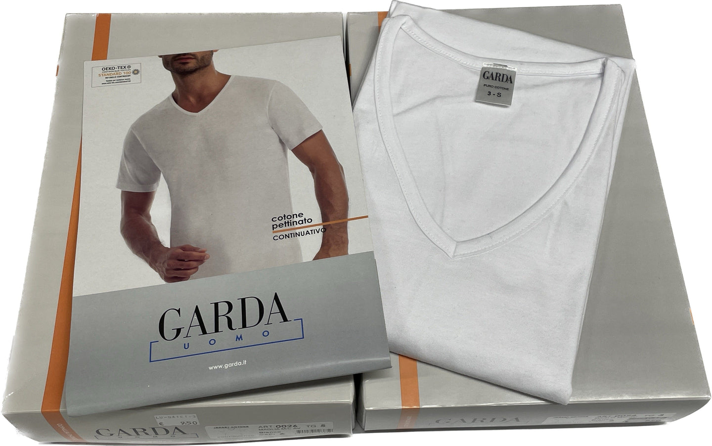 Garda spa Maglia Garda scollo V nero e bianco Magazzinieuropa