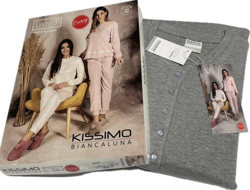 Kissimo biancaluna Pigiama da donna aperto Kissimo made in Italy Magazzinieuropa