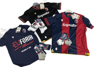 Macron BFC M24/25 AUTH. HOME SHIRT SS SR NS/NS Ufficiale BOLOGNA BFC1909 e bimbo Magazzinieuropa