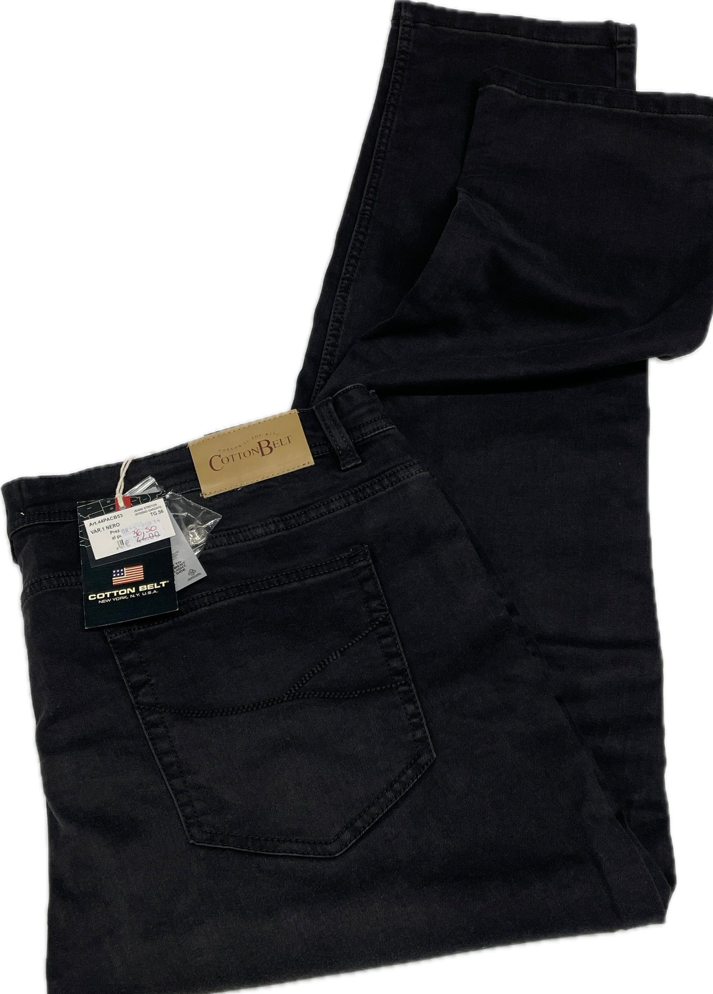 Ruta Fashion Group srl Jeans Cotton belt elasticizzato medio peso nero Magazzinieuropa