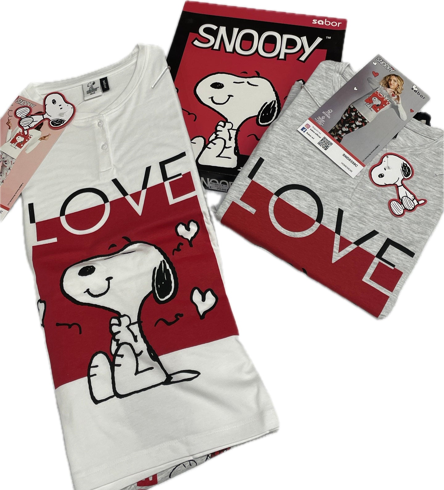 Sabor Pigiama ragazza Snoopy 100% cotone lungo Magazzinieuropa