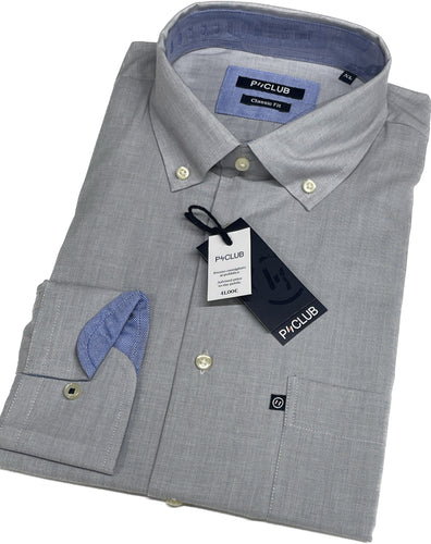 St international Copia del Camicia bastoncini righe azzurre 100% cotone P-Club Magazzinieuropa