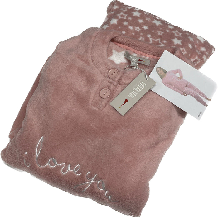 Galtex spa Pigiama love you coral fleece donna fashion stock Magazzinieuropa